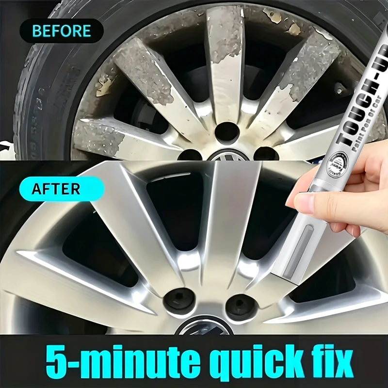 FARIENNE Silver Car Rim Touch Up Paint Pen Quick Repair For Wheel Scratches Chipped Paint And Metal