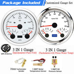 Custom 2 Gauges Set With Sensors Kit | 85mm 3-in-1 GPS Speedometer, Fuel, Tachometer, lifestyle view