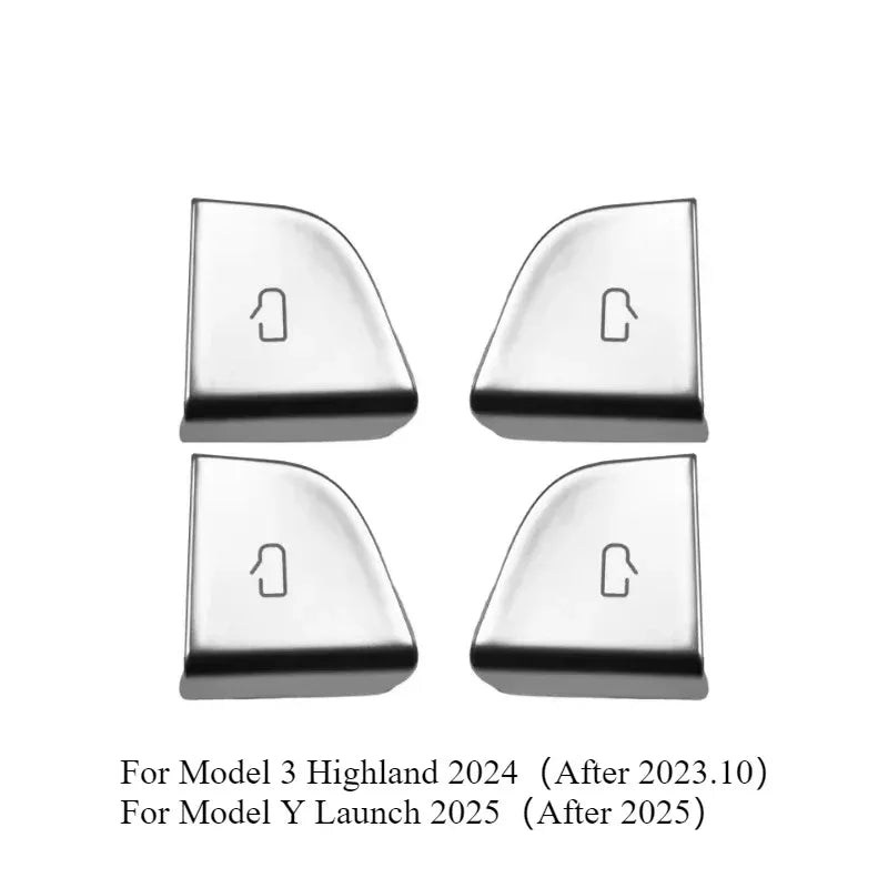 4PCS Door Button Decoration Sticker for Tesla Model 3 Highland Model Y Juniper | ABS alternate view