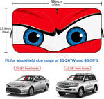 Cartoon Devil Eyes Car Sun Shade | 70x150cm Funny Windshield Sun Visor lifestyle view