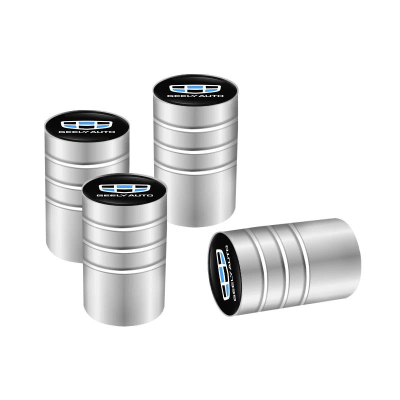 4pcs Car Tire Valve Caps Aluminum Alloy Dust Covers for Geely Models | Airtight Dustp lifestyle view