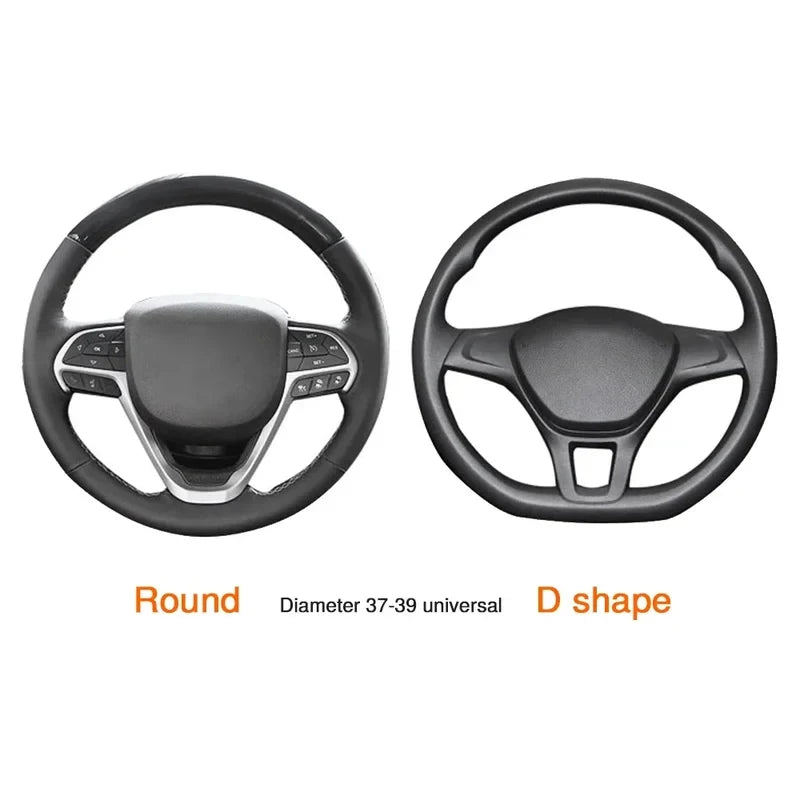 Universal Car Steering Wheel Cover Anti-Slip Micro Fiber Leather close-up view