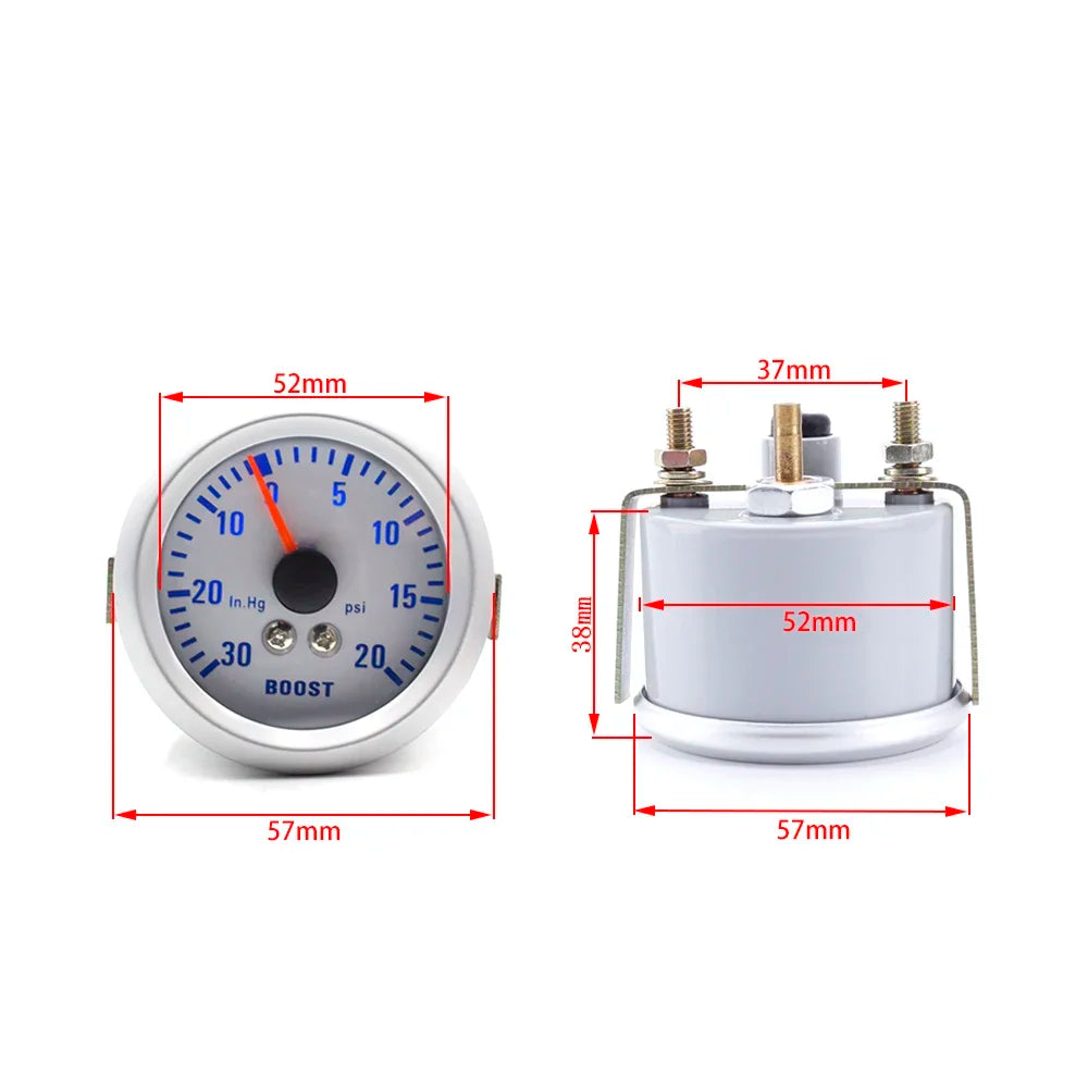 52mm 7-in-1 Car Gauge Set | LED Boost, Water Temp, Oil Pressure & Tachometer lifestyle view