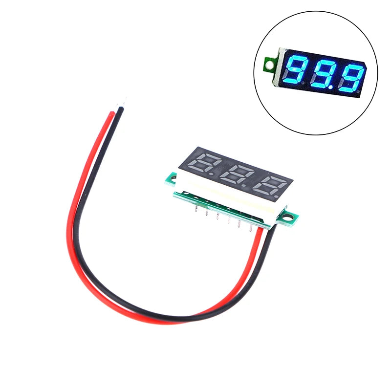【DC5-30V Voltage Meter 0.28Inch LED Digital Voltmeter Auto Car Mobile Power Voltage Tester Detector Red Green Blue Yellow】