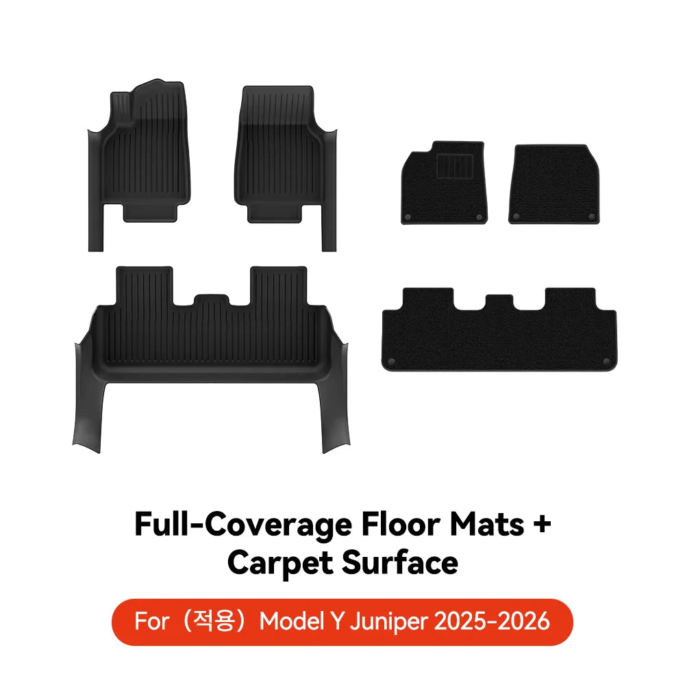 YZ for Tesla Model Y Juniper 2026 Floor Mats | All-Weather Protection Set with Door Sill detail view