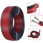 12V Red Black Hookup Wire 2 Pin Automotive Flat Cable LED Extension Wires For Doorbell LED Ribbon La
