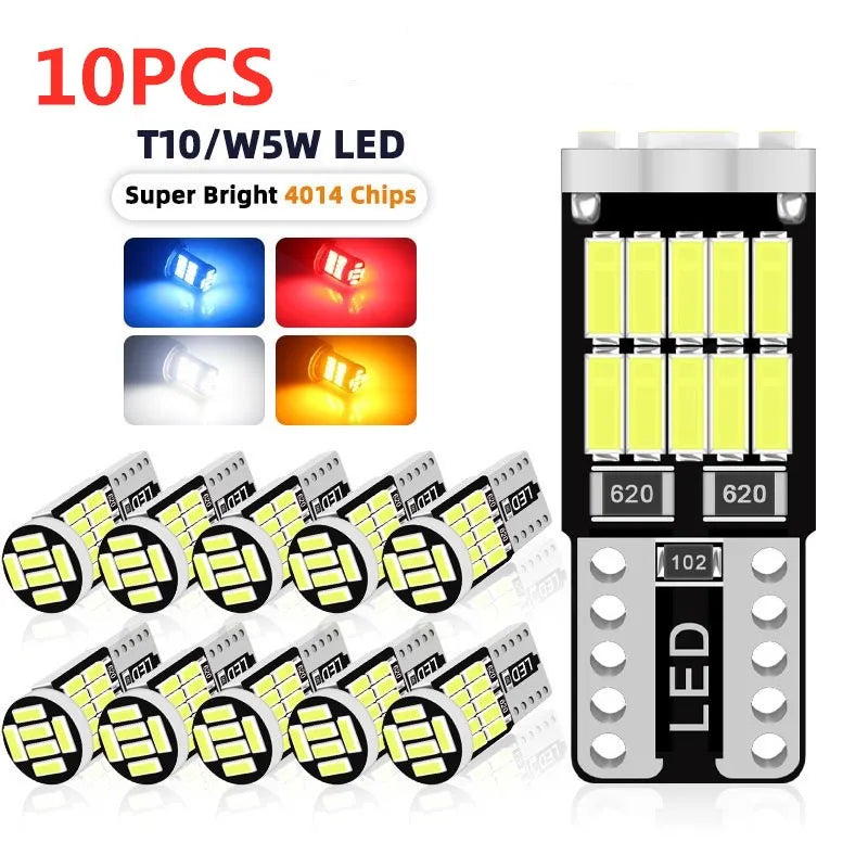 2/6/10/20/30/40/50pcs T10 W5W 194 501 Led Canbus No Error Car Interior Light T10 26 SMD 4014 Chip Pu