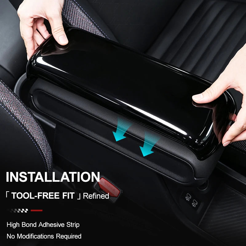 Car Center Console Stowing Tidying Armrest Box Panel Trim Cover For MINI COOPER S F66 close-up view