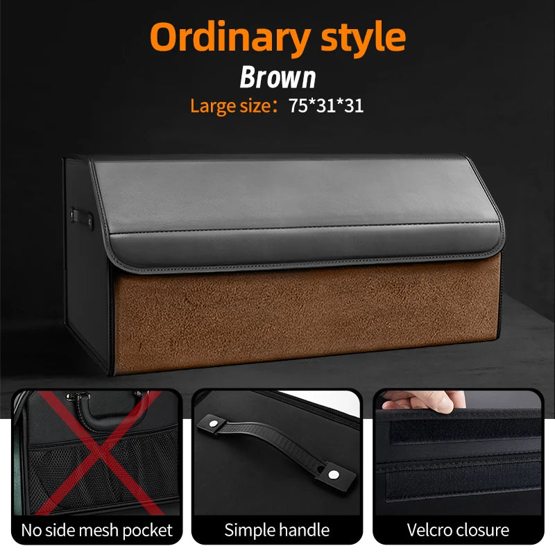Car Trunk Organizer – Large Capacity Suede Foldable Storage Box (3 Sizes, 10 Colors additional angle