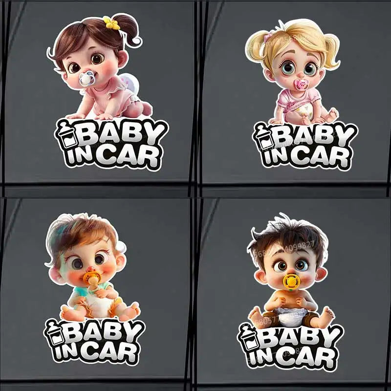 Cute Baby Pacifier in Car Warning Sticker | Baby Safety Car Window Decal