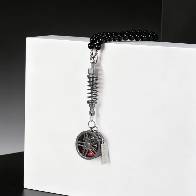 metal Car Mirror Rearview Pendant Auto Interior Decor Pendants Aluminum Wheel With Sh lifestyle view