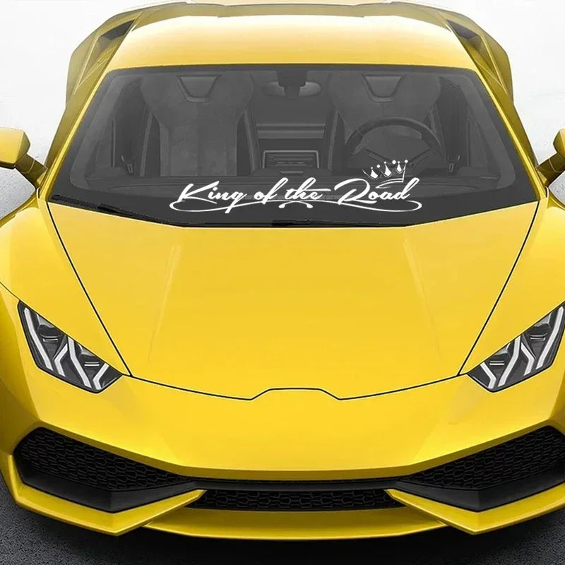 Waterproof and sunscreen Die-Cut Vinyl Decal King of the Road Car Sticker  Auto Decors on Car Body Bumper Rear Window