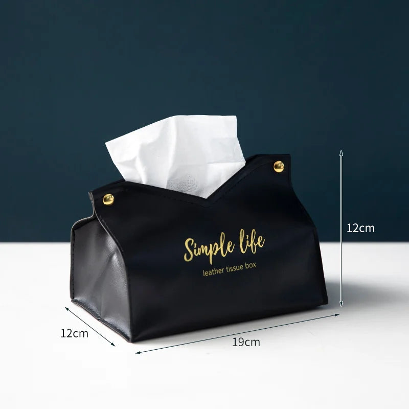 Leather Tissue Box Napkin Holder Car Tissue Box Home Living Room Holder Case Storage H close-up view