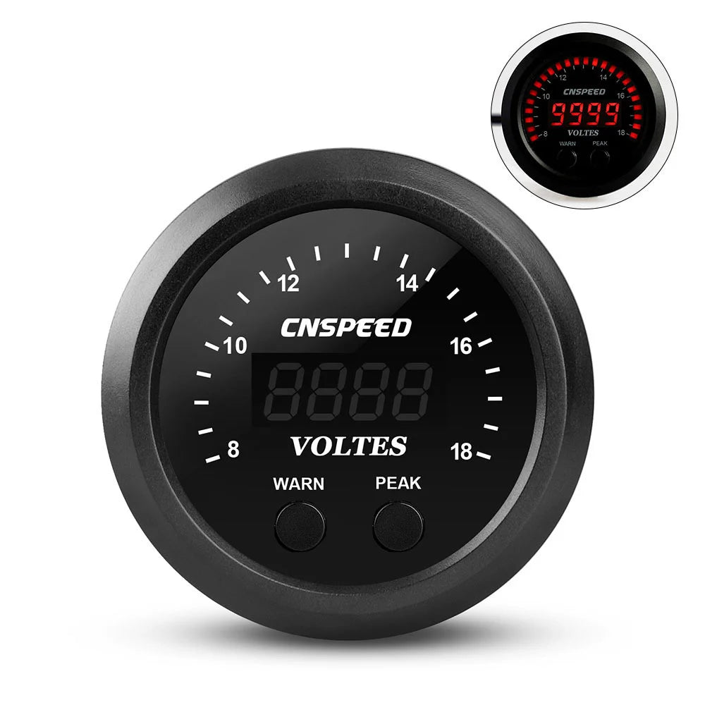 2'' 52MM Car Digital Exhaust Meter | 15psi Fuel Pressure Gauge with Water Temperature alternate view