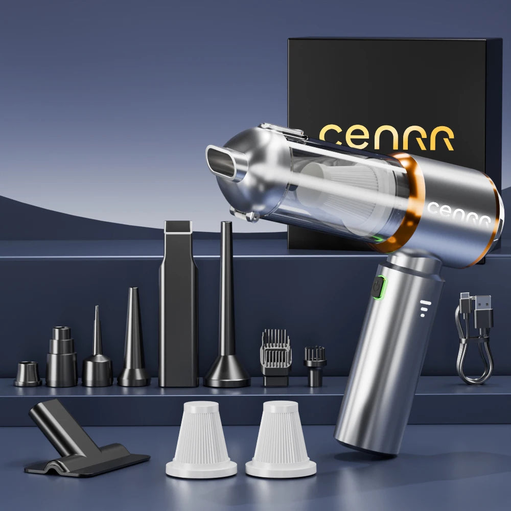 CENRR 998000PA Mini Cordless Car Vacuum Cleaner | Powerful Handheld Blower for Auto & close-up view