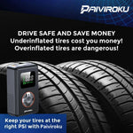 Portable Tire Inflator Cordless Air Compressor | 150 PSI Mini Bike Pump with LED Light close-up view