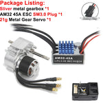 Full Metal Gearbox 2322 2600KV Brushless Motor AM32 45A ESC Adjuster 21g Servo for 1/12 RC Car Crawler MN82 MN78 MN168 MN99 MN98