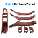 7pcs Set LHD Interior Armrest Door Pull Handle Panel Inside Trim Cover For BMW 5 Series detail view
