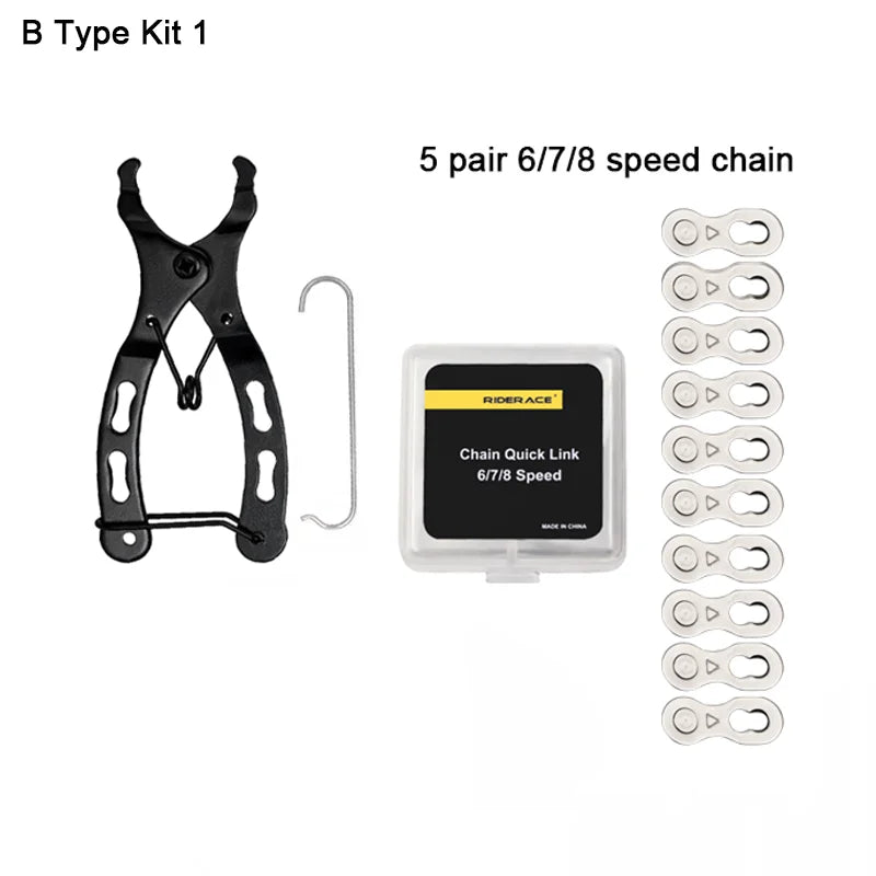 Bicycle Repair Tool Set Chain Wear Checker 6/7/8/9/10/11 Speed Joint Magic Buckle M additional angle