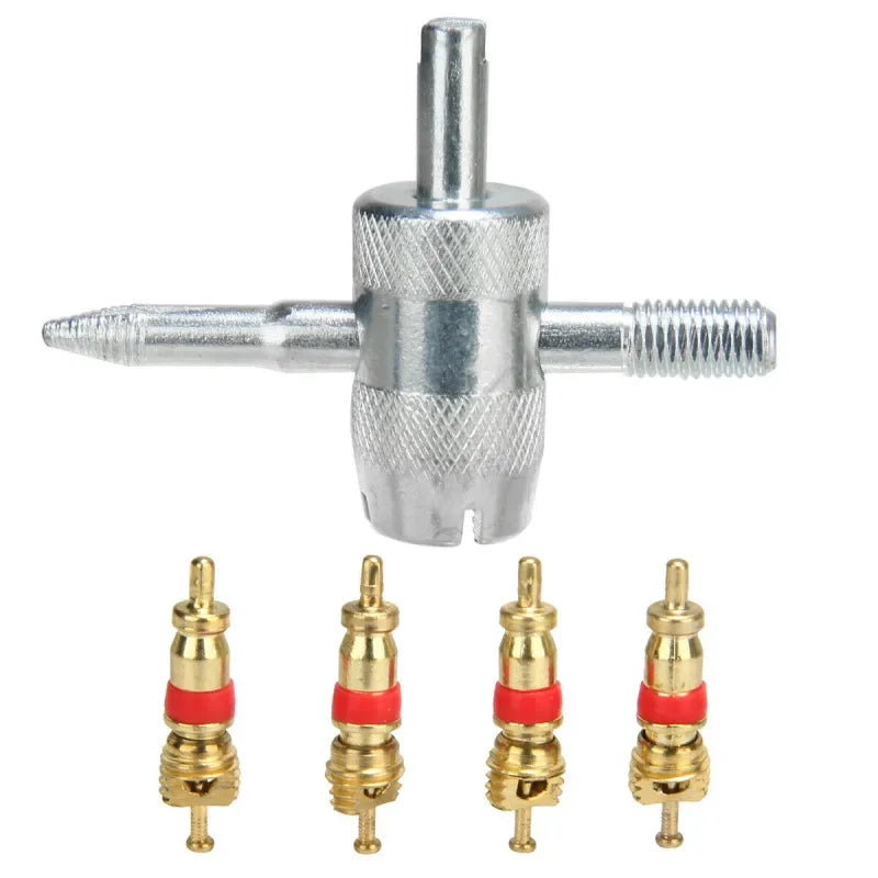 4 in 1 Car Tire Valve Repair Tool Kit | Tire Valve Core Remover Puller Set detail view
