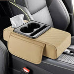 Universal Car Center Console Armrest Cover, Leather Armrest Cushion with Storage Pocket, Auto Interior Organizer Protector Pad