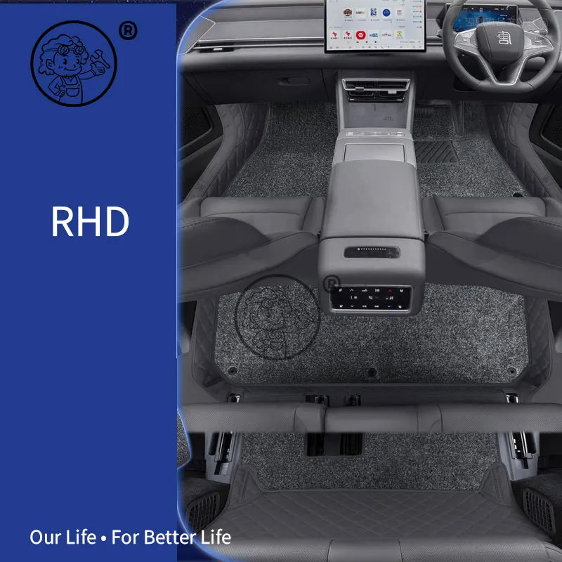 RHD LHD For BYD Sealion 8 ATTO 8 Tang L EV DMI 2026 PU leather Custom Car Floor Mats Waterproof Carpet Auto Interior Accessories