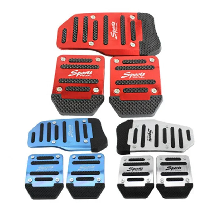 New 2Pcs/3Pcs/set Universal Non-Slip Aluminum Manual Transmission Car Pedal Cover Set close-up view