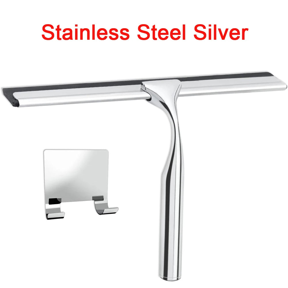Bathroom Shower Squeegee Household Glass Wiper Window Mirror Silicone Scraper Shower Doors Hanging Squeegee Holder Cleaning Tool