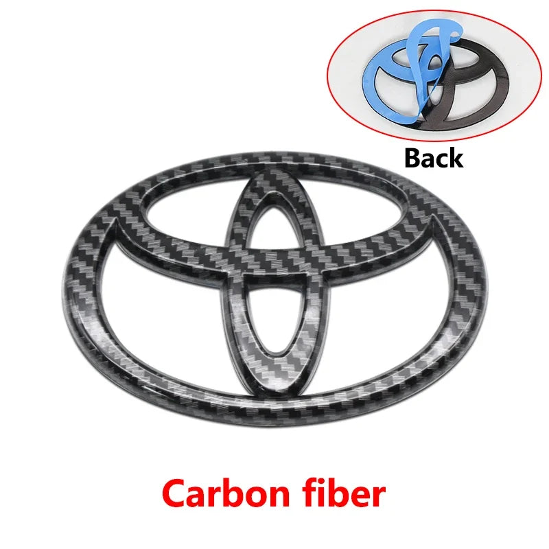 3D Car Emblem Badge for Toyota Corolla Camry RAV4 Hilux Yaris | Gloss Black Matte Black detail view