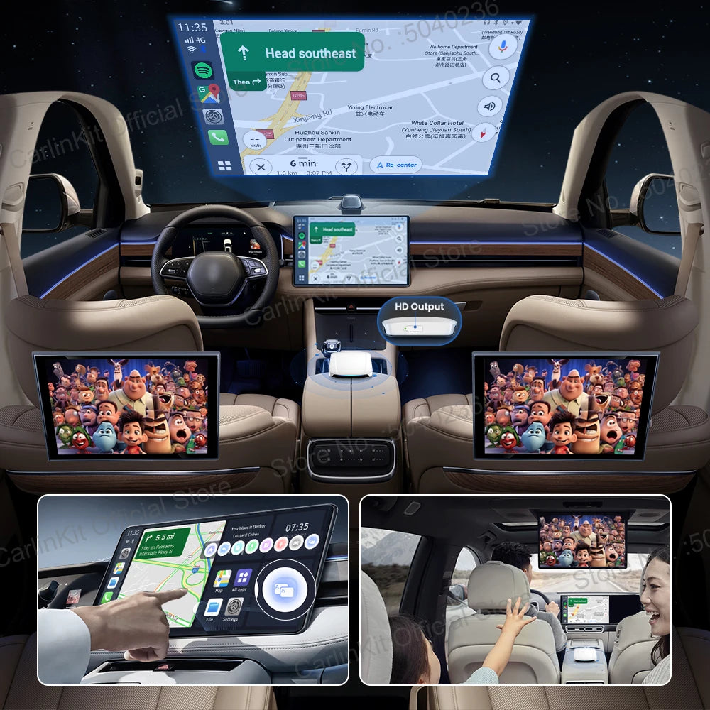 Carlinkit Pro 3 UHD Wireless CarPlay Android Auto AI Box | 128GB HDMI Video Output for close-up view
