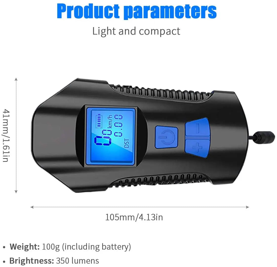 Bike Light Set,Bicycle Headlight with Horn and Speedometer Odometer,USB Rechargeable lifestyle view