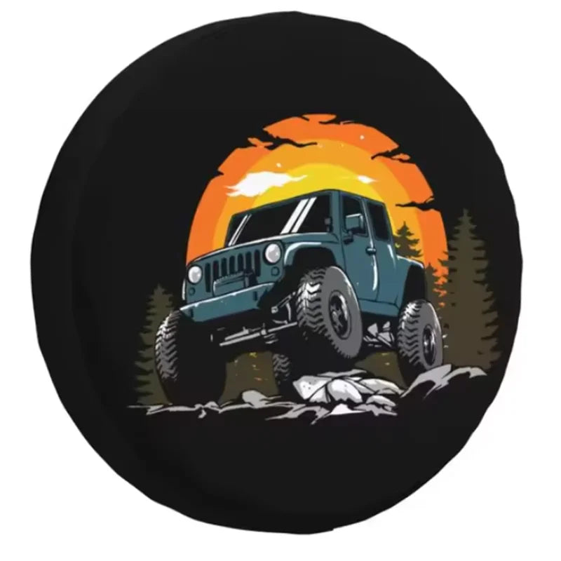 Custom Spare Tire Cover for SUV Truck Jeep | Mountain River PVC 13-18 Inch detail view