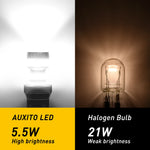 AUXITO 2Pcs 7443 W21/5W T20 LED Bulb Lights With HD Projector LENS 6000K White Red Yellow Amber 7440 For Car Reverse Tail Lamp