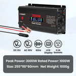 1500W/2000W/2600W DC12V to AC110V Portable Car Power Inverter Charger Converter Adapter US Socket Auto Accessories