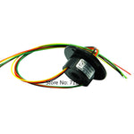 Mini Hole 10mm Hollow Slip Ring 6 Channels Wires 2A Conductive Electric Slipring Rotary Joint Connector 240V AC/DC