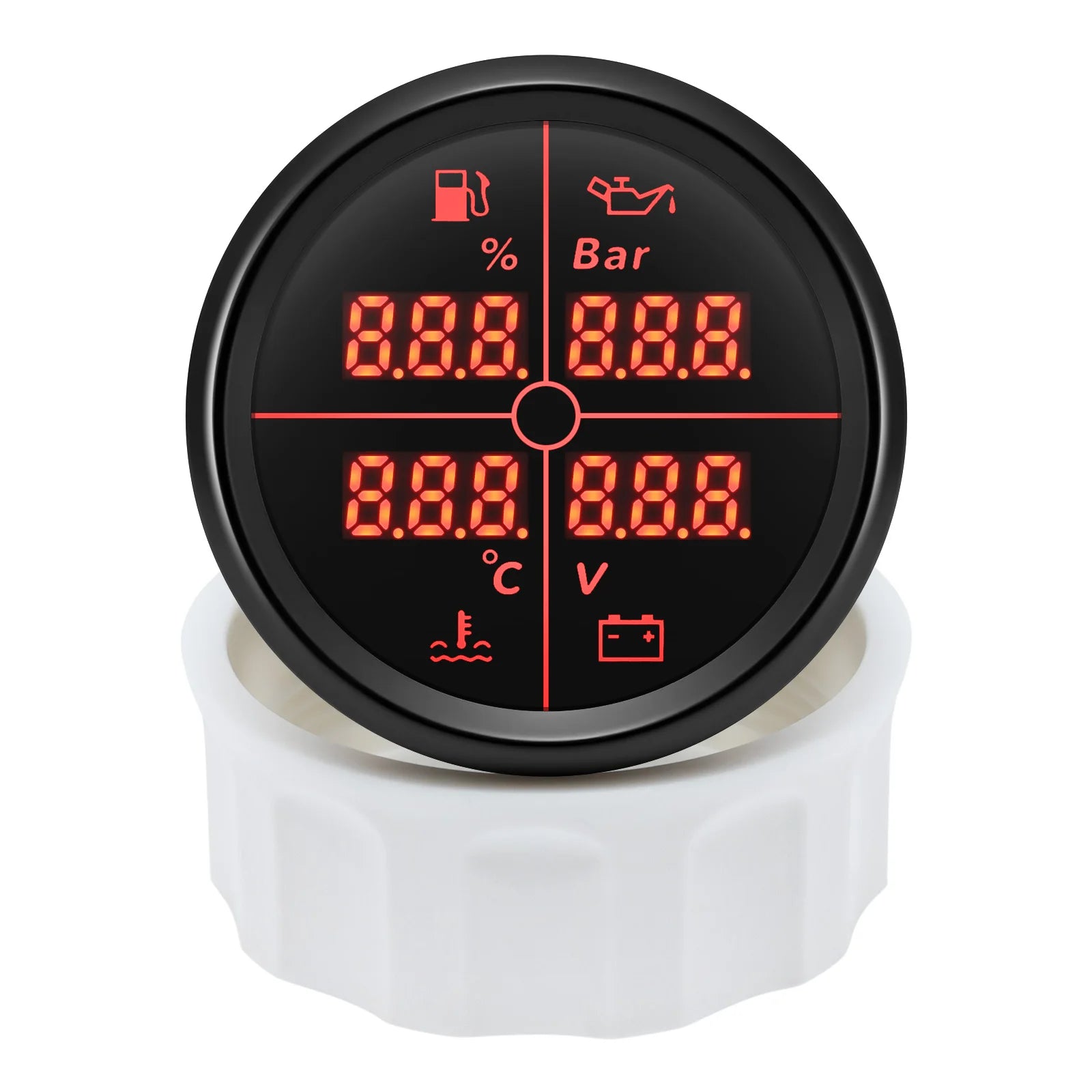 52mm 4 in 1 Multifunction Gauge | Fuel Level, Oil Pressure, Water Temp, and Voltmeter alternate view