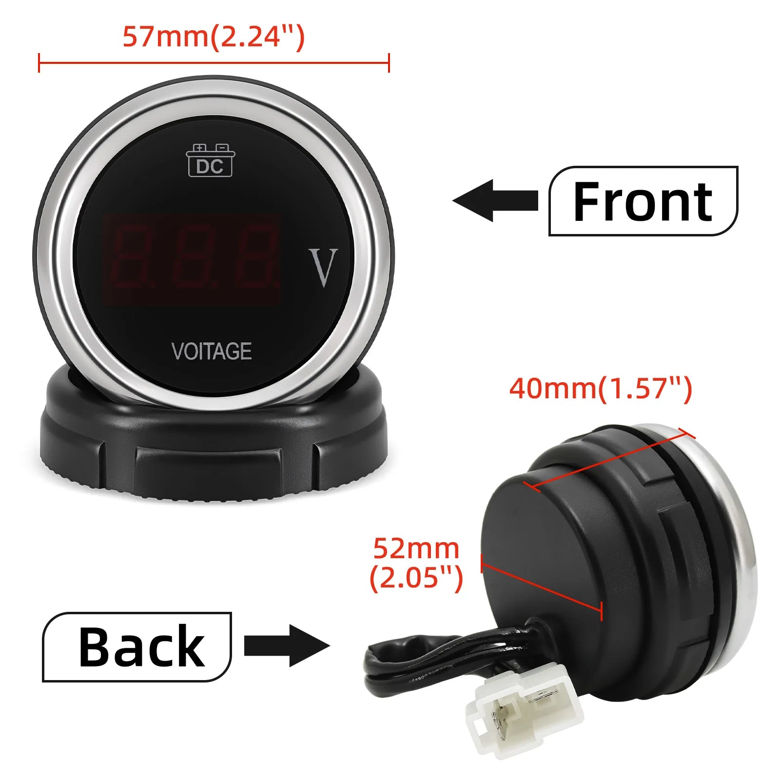 12V 24V 52mm Car Voltmeter Gauge Set | Water Temp Oil Temp Oil Pressure lifestyle view