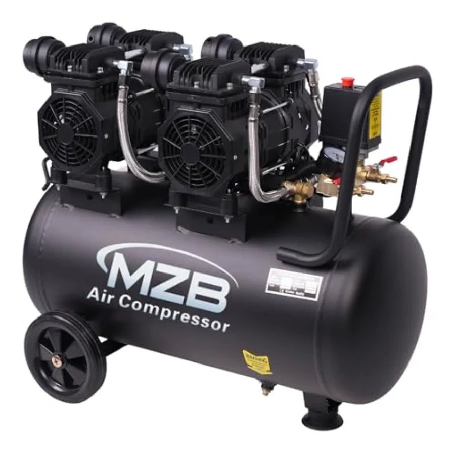 13.2 Gallon Ultra Quiet Air Compressor 115Psi Steel Tank Oil-Free for Tire Inflation Pneumatic Tools Spray Painting 72dB Noise