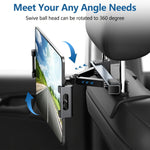 360 Degree Rotation Car Phone Holder & Tablet Mount for Rear Seat - High Quality & Comfortable Headrest Pillow Bracket
