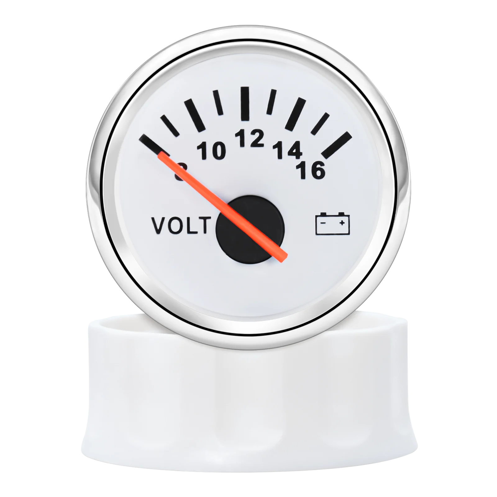 AD Universal 52mm Voltmeter | 8-16V Waterproof Gauge for Car Motorcycle Boat with Red Ba detail view