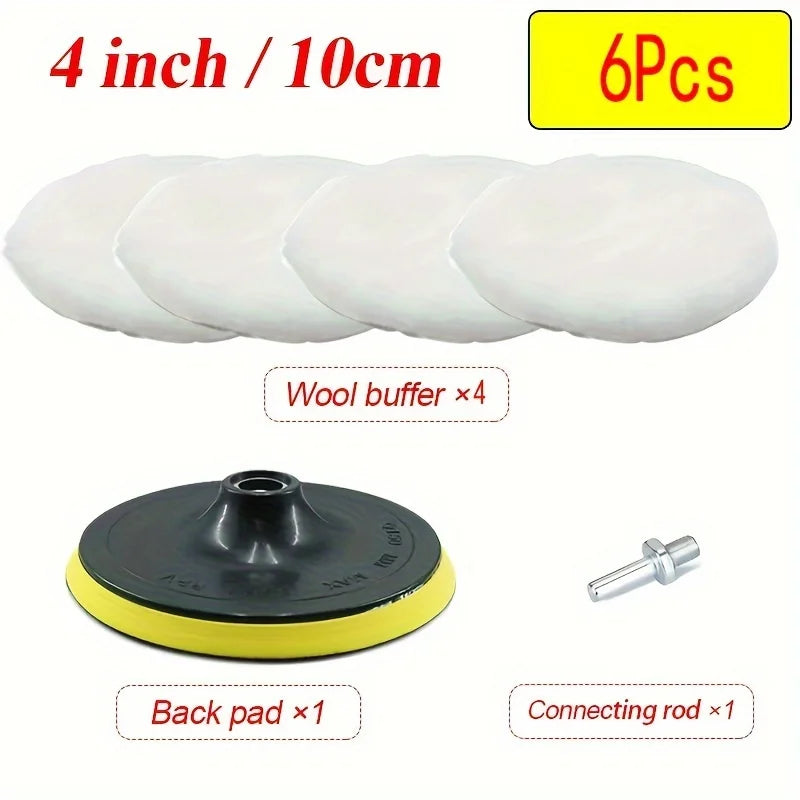 6-Piece Industrial Polishing Kit Polishing Pad Car Waxing Sponge Disc Car Paint Care Car Gadgets
