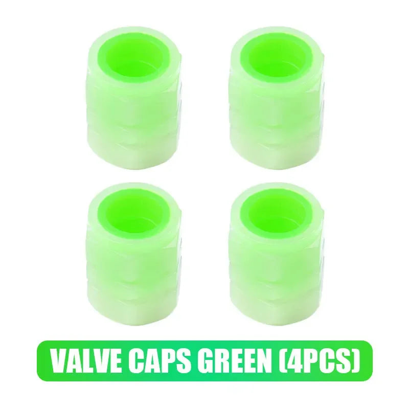 Glow-in-the-Dark Tire Valve Caps | Luminous Car Motorcycle Accessories alternate view