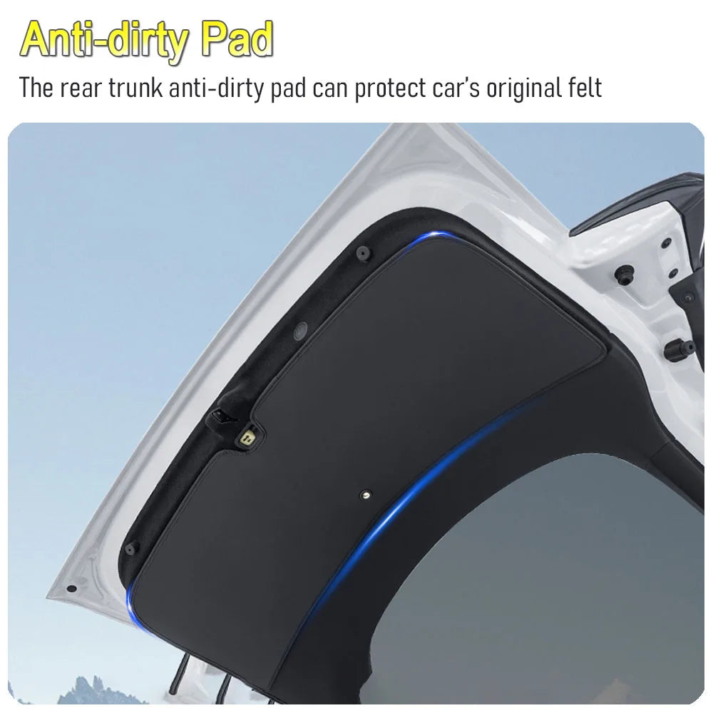 for Tesla Model Y Juniper 2025 2026 Trunk Guard Panel Protection Cover Leather Trunk Lin detail view