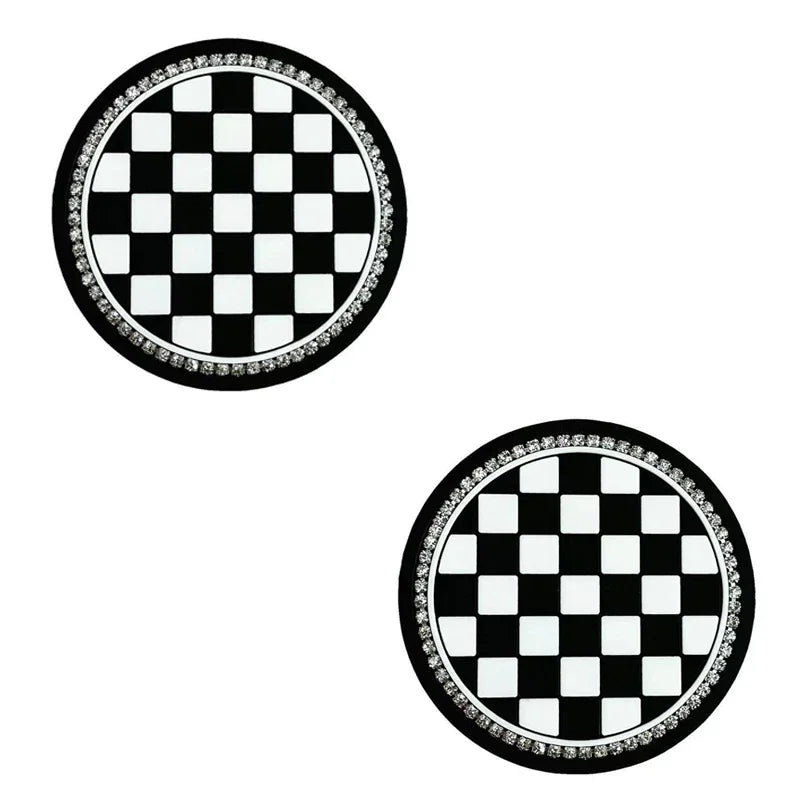 2PCS of Diamond Car Coasters, Tea Flower Car Cup Holders, Silicone Anti Slip Coasters alternate view