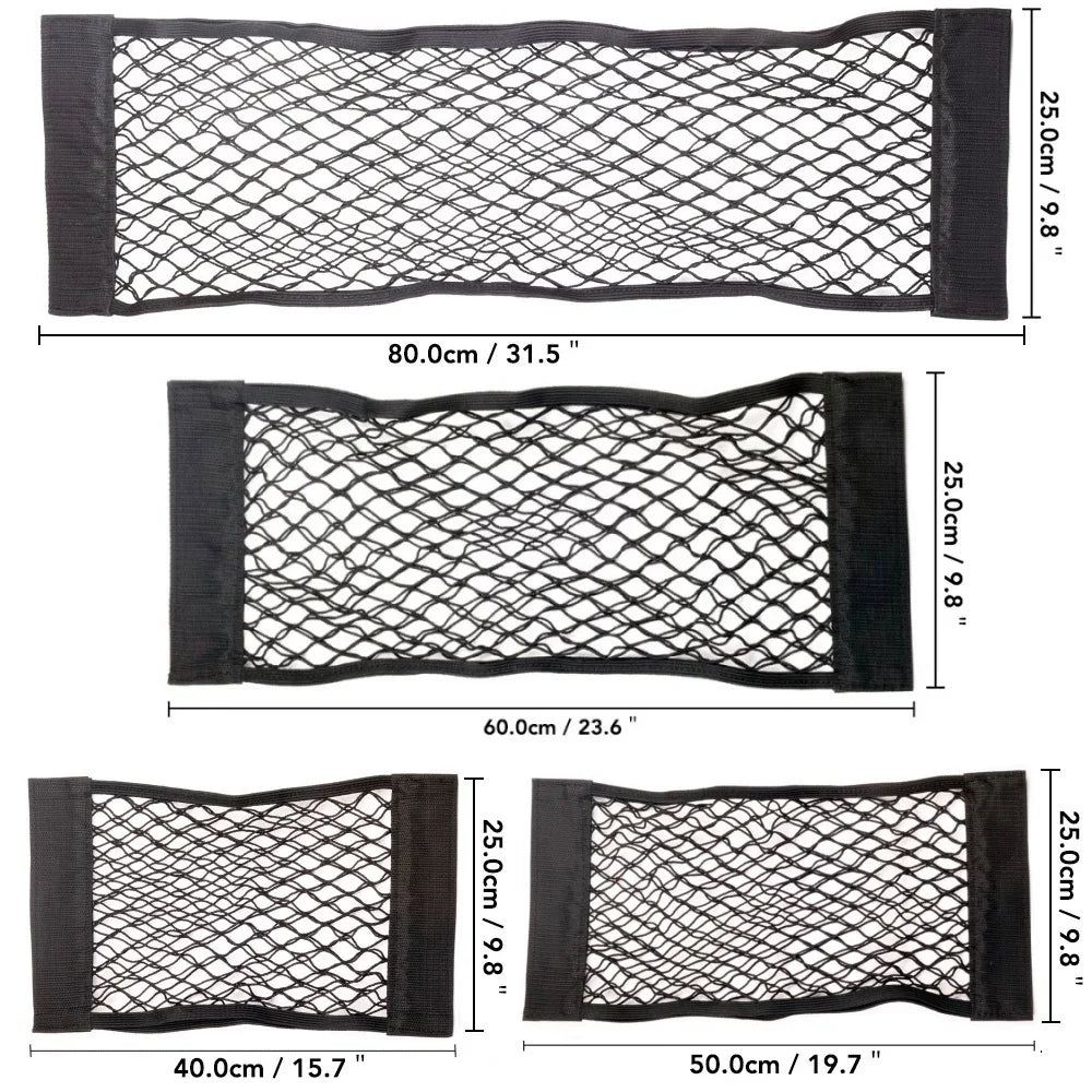 Car Back Seat Mesh Storage Organizer | Universal Elastic String Net for Trunk