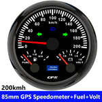 85mm 3 in 1 GPS Speedometer, Fuel Level Gauge, and Voltmeter | 12V/24V for Car, Marine close-up view