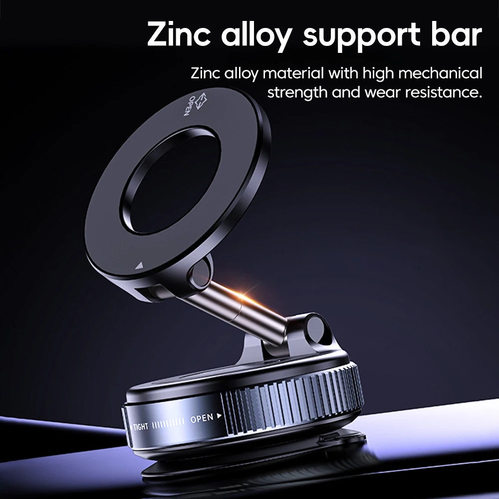 Car Phone Magnetic Stand Foldable Design 360° Rotation Adjustable Vacuum Strong Suc additional angle