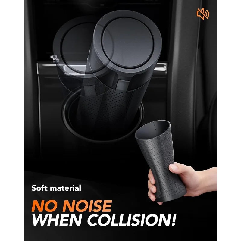 Car Trash Can (with Lid) Auto Dust Organizer with Garbage Bags Small Car Trash Bin Ca lifestyle view