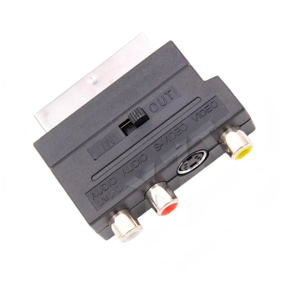 21Pin SCART Male to 3 RCA Female Adapter | AV Audio Video Converter with Switch lifestyle view
