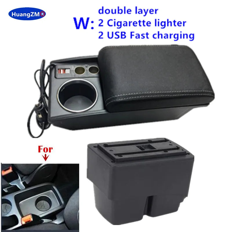 For Ford Fiesta Armrest Box For Ford Fiesta MK7 Car Armrest 2009-2017 Storage Box Interior Dedicated Retrofit Car Accessories